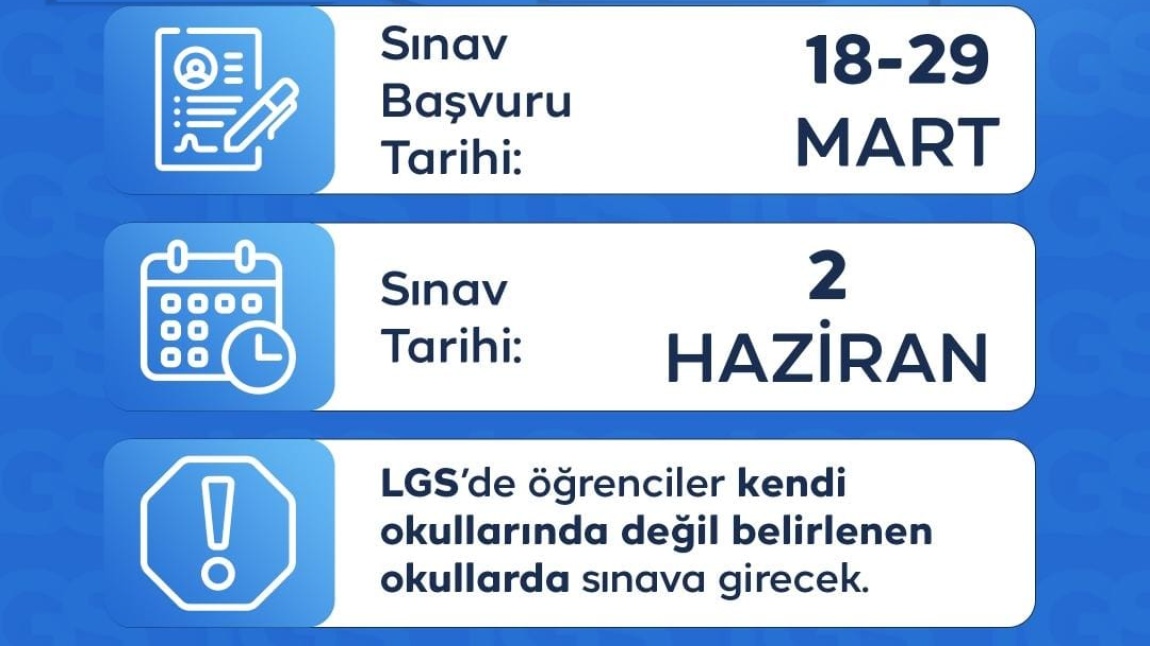 LİSELERE GİRİŞ SINAVI (LGS) MARATONU BAŞLIYOR!!!